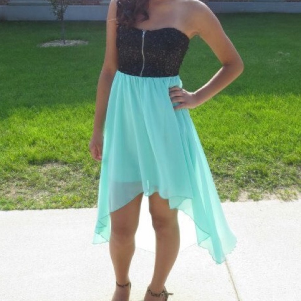 strapless semi formal dress